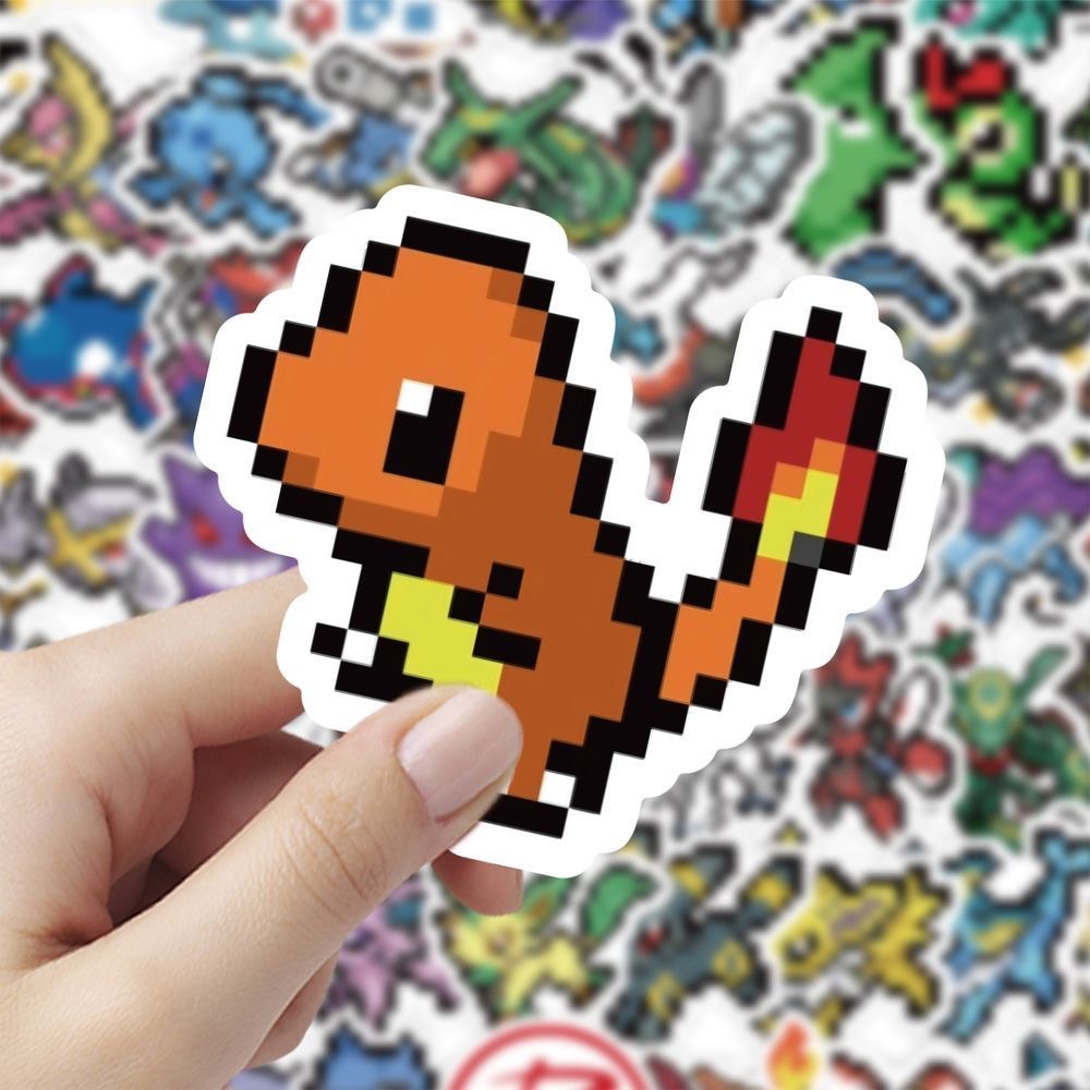 Tablet Cute Accessories - 60 sztuk naklejek Pixel Pokémon, urocze