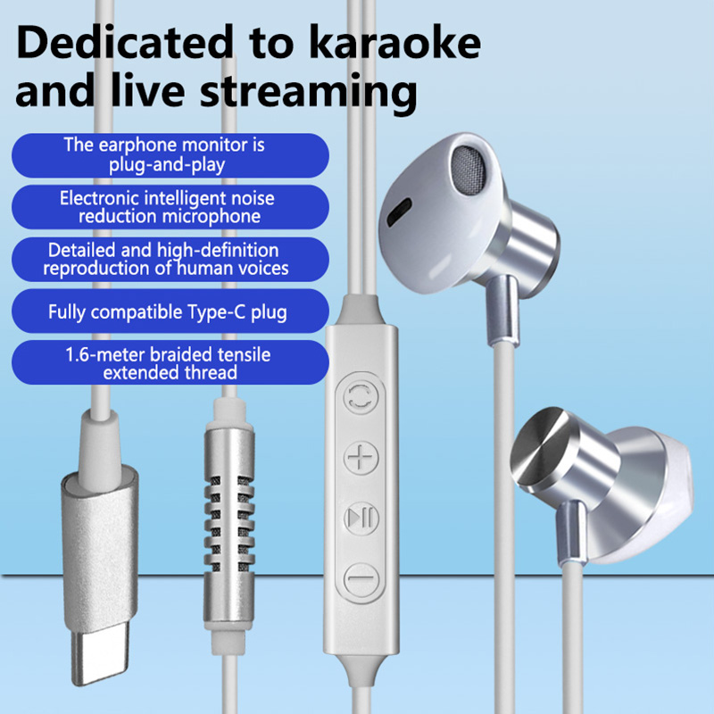Wired Earphone Lightning - Słuchawki przewodowe do karaoke typu C