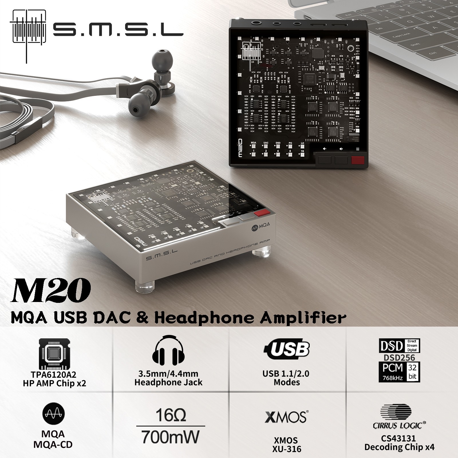SMSL M20 Hi-Res Gaming Audio D – Android Tablet Gaming Accessories recenzja i cena
